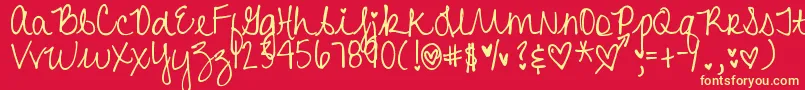 DjbHeartAttack2 Font – Yellow Fonts on Red Background