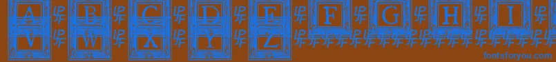 Saiba mais sobre a fonte QuanauticaleInitialsNo2 Fonte QuanauticaleInitialsNo2 – fontes azuis em um fundo marrom