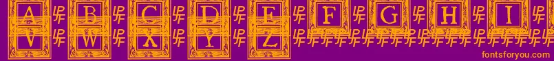 フォントQuanauticaleInitialsNo2 – 紫色の背景にオレンジのフォント