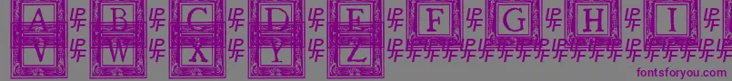 QuanauticaleInitialsNo2-fontti – violetit fontit harmaalla taustalla