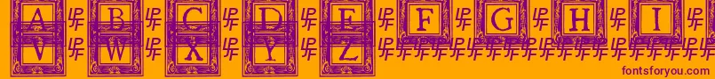 QuanauticaleInitialsNo2 Font – Purple Fonts on Orange Background