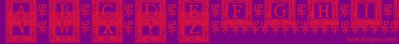 フォントQuanauticaleInitialsNo2 – 紫の背景に赤い文字