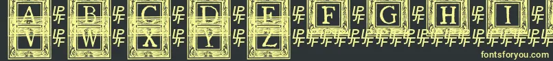 QuanauticaleInitialsNo2 Font – Yellow Fonts on Black Background