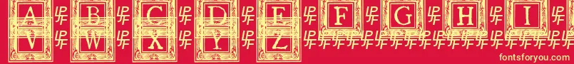 フォントQuanauticaleInitialsNo2 – 黄色の文字、赤い背景