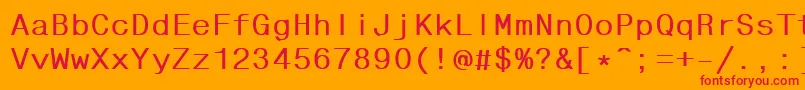 フォントFhdlb – オレンジの背景に赤い文字