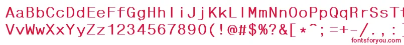 Fhdlb Font – Red Fonts on White Background