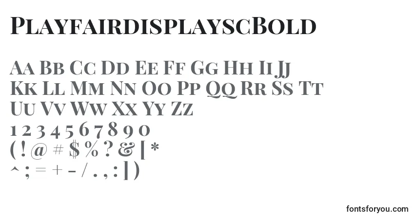 A fonte PlayfairdisplayscBold – alfabeto, números, caracteres especiais
