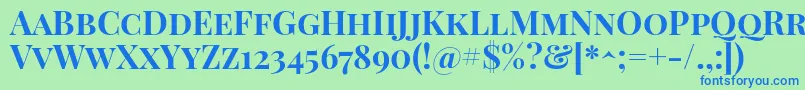 PlayfairdisplayscBold Font – Blue Fonts on Green Background