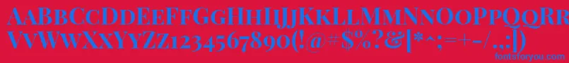 PlayfairdisplayscBold Font – Blue Fonts on Red Background