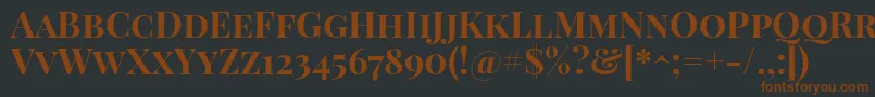 フォントPlayfairdisplayscBold – 黒い背景に茶色のフォント