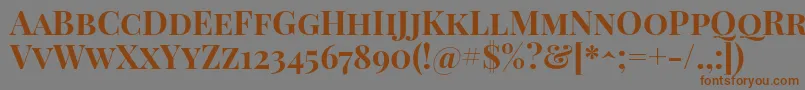 PlayfairdisplayscBold-Schriftart – Braune Schriften auf grauem Hintergrund