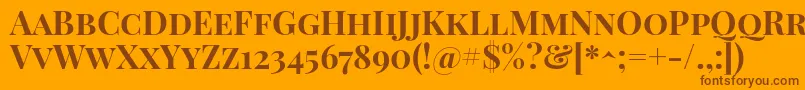 フォントPlayfairdisplayscBold – オレンジの背景に茶色のフォント