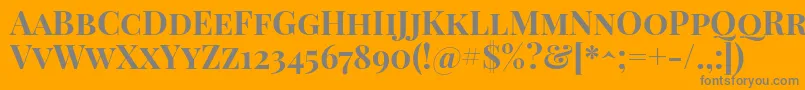 PlayfairdisplayscBold-Schriftart – Graue Schriften auf orangefarbenem Hintergrund