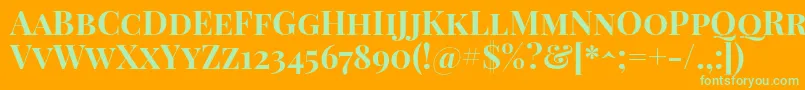 PlayfairdisplayscBold Font – Green Fonts on Orange Background