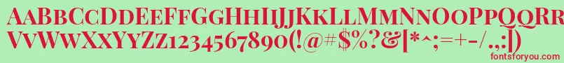 PlayfairdisplayscBold Font – Red Fonts on Green Background