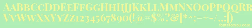 PlayfairdisplayscBold Font – Yellow Fonts on Green Background