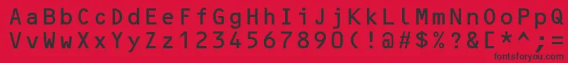 OcrBMt Font – Black Fonts on Red Background