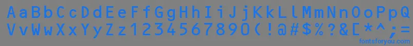 フォントOcrBMt – 灰色の背景に青い文字