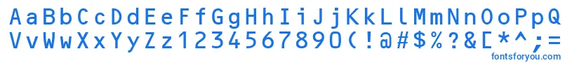 OcrBMt-Schriftart – Blaue Schriften auf weißem Hintergrund