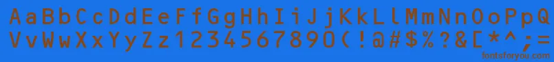 OcrBMt Font – Brown Fonts on Blue Background