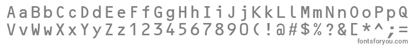 OcrBMt-fontti – harmaat kirjasimet valkoisella taustalla
