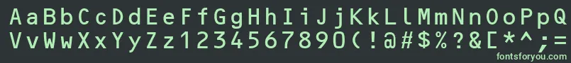 OcrBMt Font – Green Fonts on Black Background