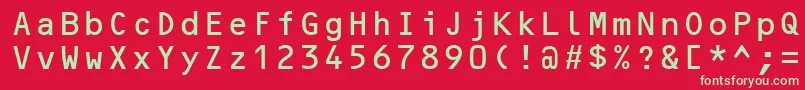OcrBMt Font – Green Fonts on Red Background