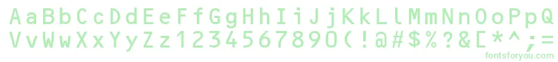 フォントOcrBMt – 白い背景に緑のフォント