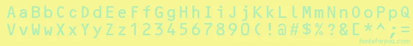 OcrBMt Font – Green Fonts on Yellow Background