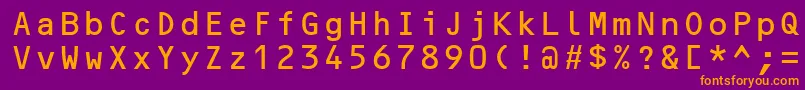 OcrBMt Font – Orange Fonts on Purple Background