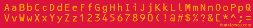 OcrBMt Font – Orange Fonts on Red Background