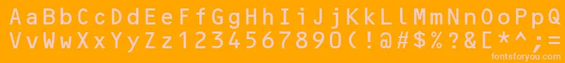 OcrBMt Font – Pink Fonts on Orange Background