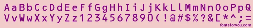 OcrBMt Font – Purple Fonts on Pink Background