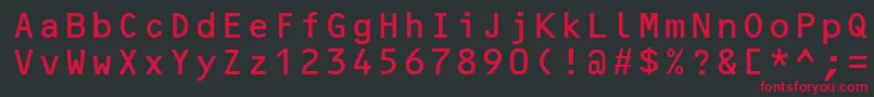 OcrBMt Font – Red Fonts on Black Background