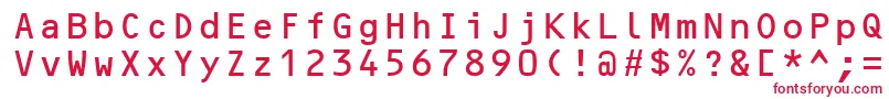OcrBMt Font – Red Fonts on White Background