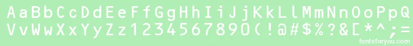 OcrBMt Font – White Fonts on Green Background