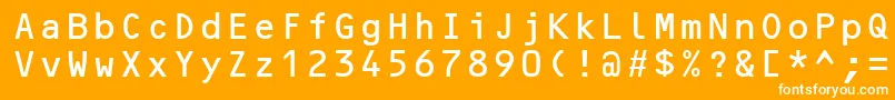 フォントOcrBMt – オレンジの背景に白い文字