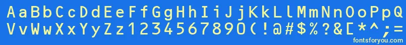 OcrBMt-fontti – keltaiset fontit sinisellä taustalla