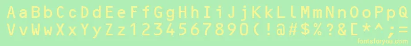OcrBMt Font – Yellow Fonts on Green Background
