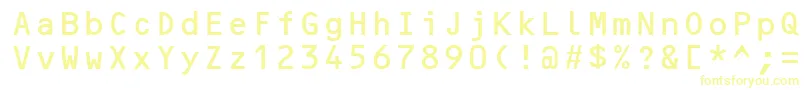 OcrBMt Font – Yellow Fonts on White Background