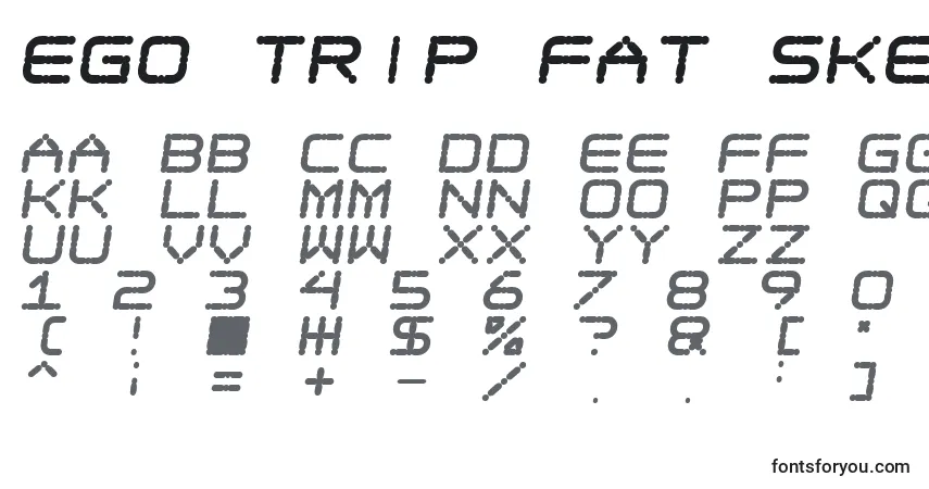 Ego Trip Fat Skew Font – alphabet, numbers, special characters
