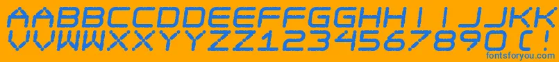 フォントEgo Trip Fat Skew – オレンジの背景に青い文字