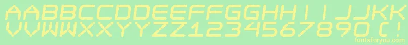 Ego Trip Fat Skew-Schriftart – Gelbe Schriften auf grünem Hintergrund