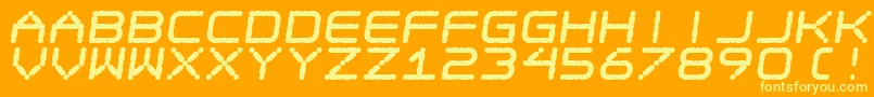 Ego Trip Fat Skew Font – Yellow Fonts on Orange Background