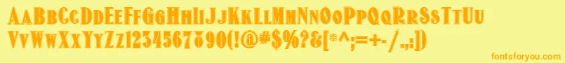 Old Gate Lane Nf Font – Orange Fonts on Yellow Background