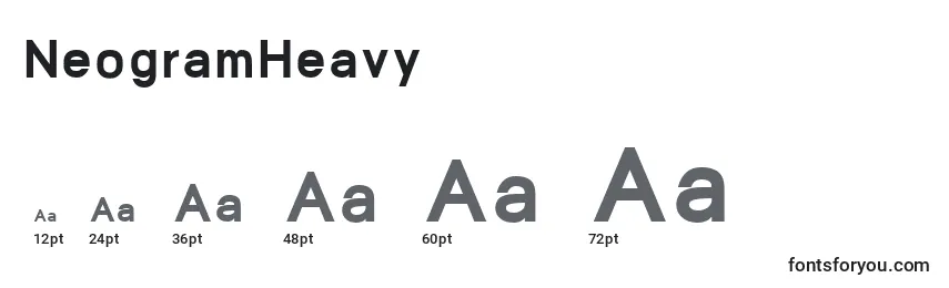 Размеры шрифта NeogramHeavy