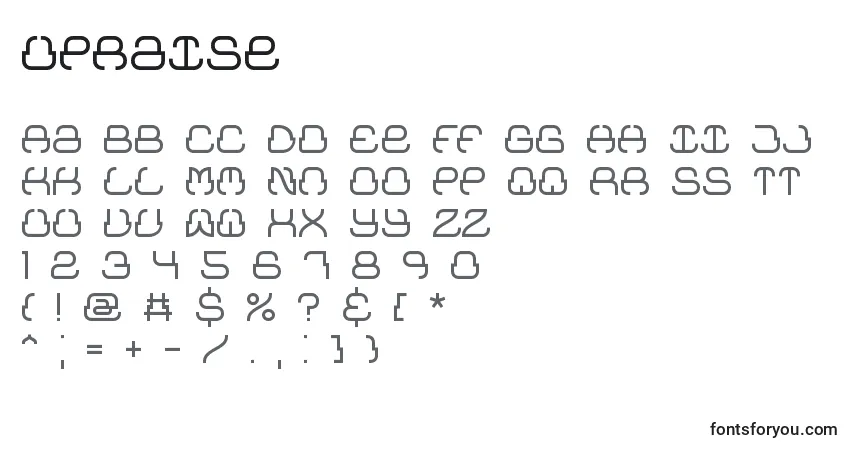 Upraiseフォント–アルファベット、数字、特殊文字