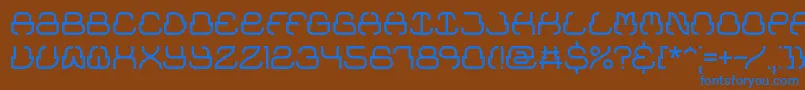 フォントUpraise – 茶色の背景に青い文字