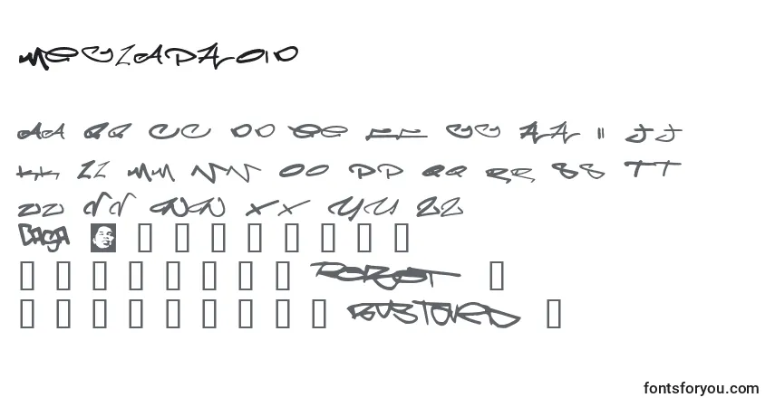 Czcionka Meglaphoid – alfabet, cyfry, specjalne znaki