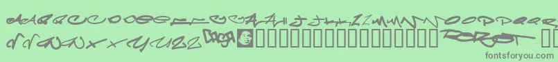 Meglaphoid-Schriftart – Graue Schriften auf grünem Hintergrund